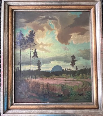 Möritz, Karl (1886-1963) Blick auf den Hotentwiel, 1934, Öl auf Holz.