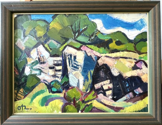Osswald, Karl (1925-1972) Steinbruch am Hohenstoffeln, Öl auf Platte.