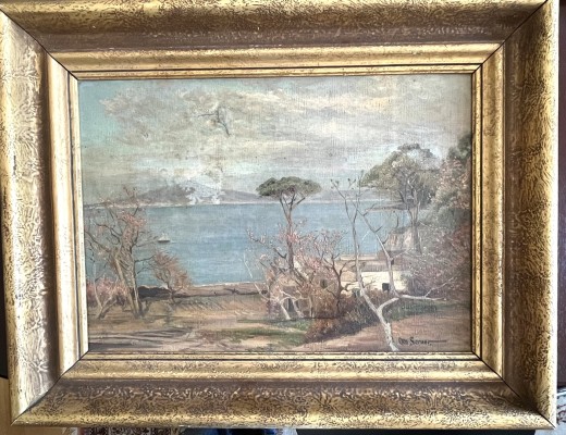 Serner, Otto (1857-1925), Blick von Capri, Öl auf Leinwand. Mit Blick über den Golf von Sorent auf den Vesuv.