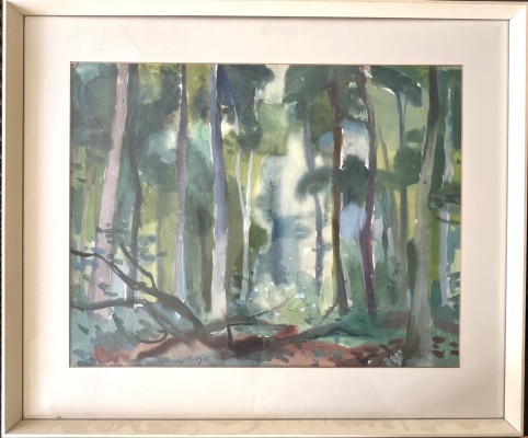 Vogt, Herbert (1918-2015) Wald nach dem Regen, Aquarell.