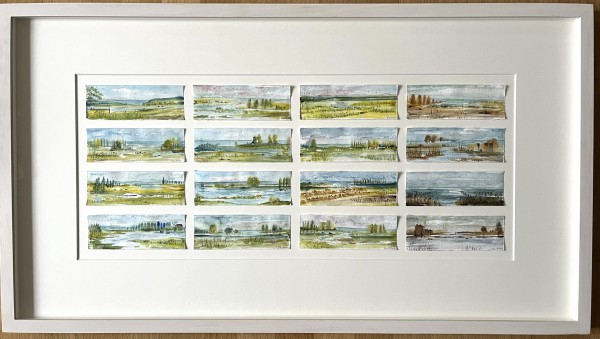 Wulf, Dele (20./21 Jh.) Untersee, 16 Miniatur-Aquarelle unter Glasrahmen montiert.