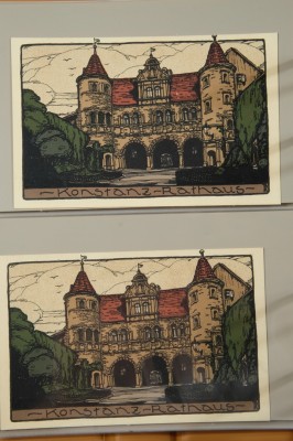 124 Postkarten Konstanz, Sammelschwerpunkt 'Radierungen & Farblithografien', Jahrhundertwende