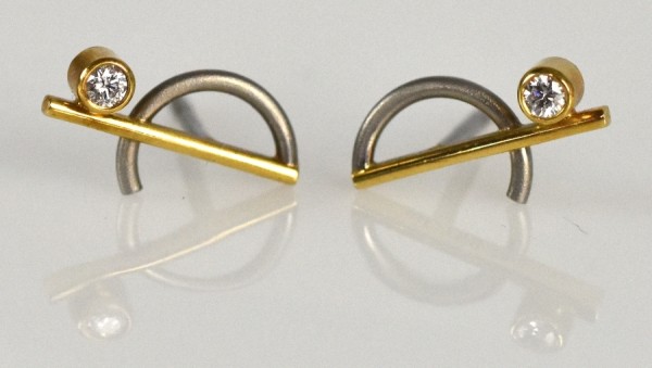 OHRSTECKER mit kleinem Brillanten, Platin OHRSTECKER mit kleinem Brillanten, Platin