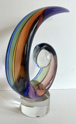 Seguso, Archimede (1909-1999) sechs, Murano Glas. Objekt in schillernd, bunten Farben, wunderschönes Lichtspiel in der Sonne.