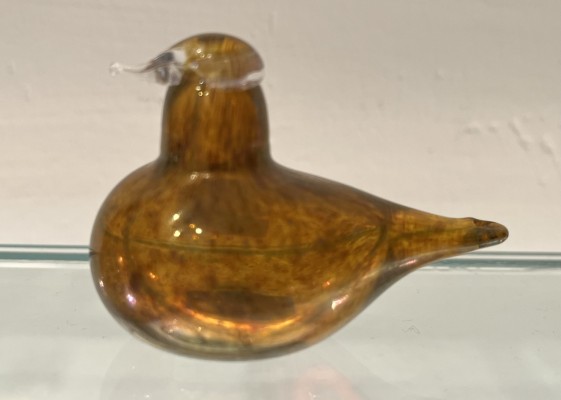 Toikka, Oiva (1931-2019) orangener Vogel, Finnland, Glasskulptur. Verschiedenfarbiges Glas.