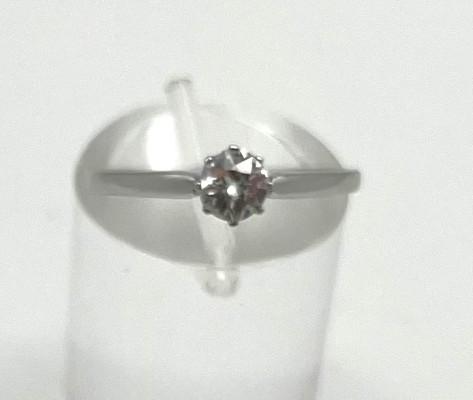 Brillantring, 750 Weißgold, Brillant um 0,1ct, Größe 54.