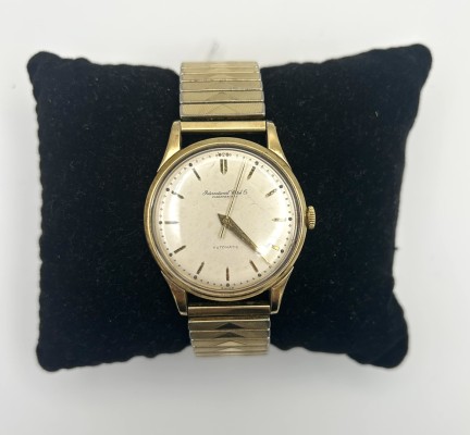 IWC Herrenarmbanduhr, Stahlgehäuse, goldfarben, Automatik. Fixo-Flex-Gliederarmband.