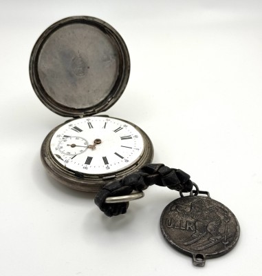 Taschenuhr mit Anhänger, 800er Silber.
