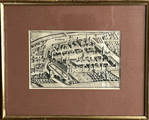 Günzburg, 1643, Kupferstich nach Merian.