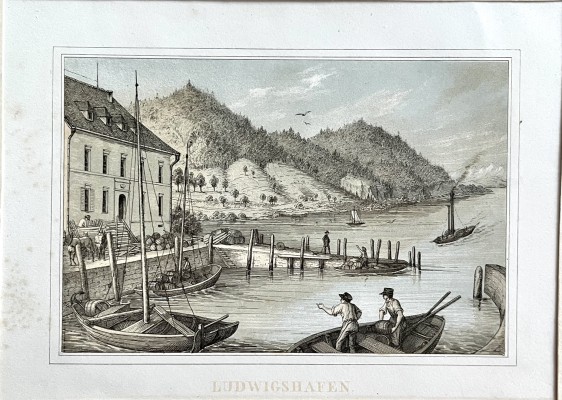 Ludwigshafen am Bodensee, zwei Lithographien/Stahlstich, um 1850.