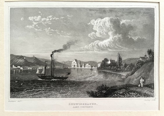Ludwigshafen am Bodensee, zwei Lithographien/Stahlstiche, 19. Jahrhundert.