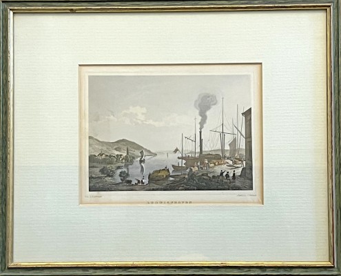 Ludwigshafen am Bodensee, kolorierter Stahlstich, Corradi/Umbach, um 1850. Sehr schöne Farben, geringe Altersverfärbung außerhalb der Platte.
