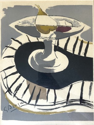 Brague, S. (20.Jahrhundert) zugeschrieben, Stillleben, Farblithographie.