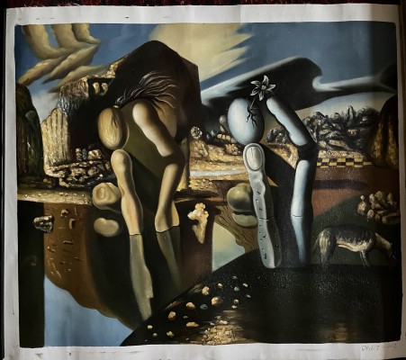 Dalí, Salavador (1904-1989) und Klimt, Gustav (1862-1918), der Kuss und Die Metarmophose des Narziss, Öldrucke.