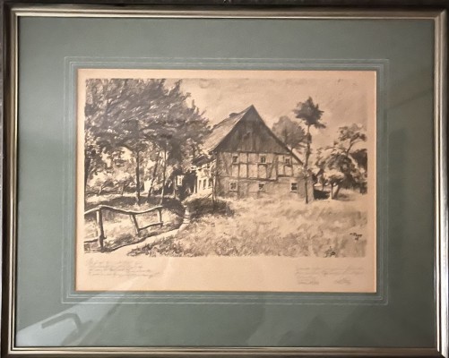 Popp, Oskar (1875-1942) Bauernhaus, 1915/1922, Radierung.