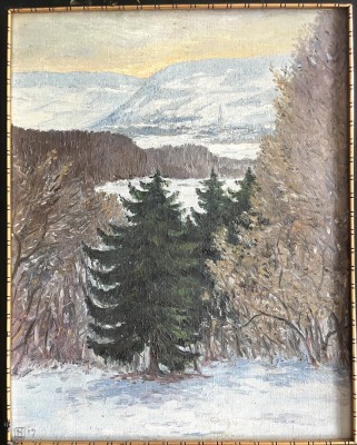 Anonym (20.Jahrhundert) Winterlandschaft, Öl auf Leinwand.