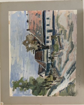 Aegerter, August (1978-1971) Dorfansicht, 1959, Aquarell.