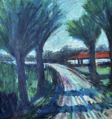 Althaus, Oskar (1908-1965) Waldspaziergang, Mischtechnik.