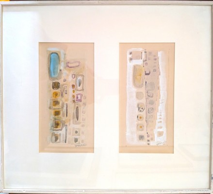 Dumesnil, Jeannie (1926-2000) Diptychon, 1958, Aquarell und Gouache auf Papier.