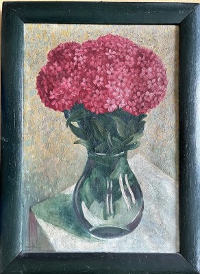 Lenze (19./20. Jahrhundert) Hortensienstrauß in einer Vase, 1926, Öl auf Leinwand.