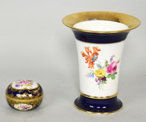 MEISSEN VASE und DECKELDOSE