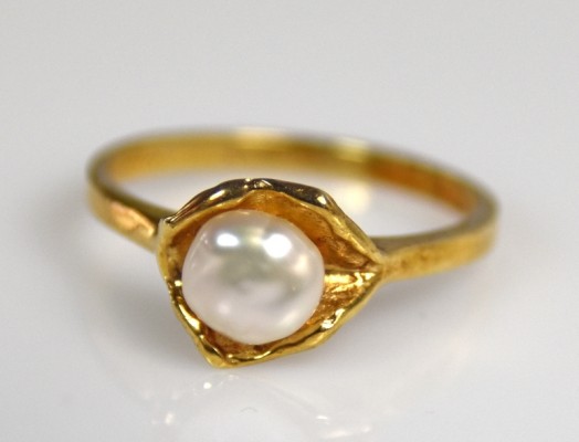 RING mit echter Zuchtperle