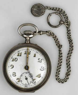 TASCHENUHR mit Wecker Silber 800